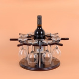 欧式红酒架创意木质葡萄酒瓶架时尚客厅摆件实木高档红酒杯架包邮