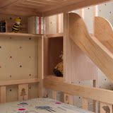 儿童高低床双层梯柜床实木子母床上下铺带书桌全松木多功能环保