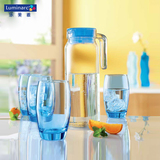 法国弓箭乐美雅玻璃杯 冰蓝冰粉冷水壶水杯套装水具5件套水壶水杯