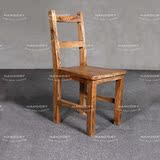 汉廷老榆木餐椅工厂定制靠背椅田园原木时尚欧式实木家具椅子新品