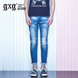 gxg.jeans男装夏季新款男士修身时尚休闲破洞牛仔长裤#52605173