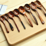 zakka日式创意原木无漆勺子 叉子咖啡勺饭勺茶勺 儿童勺 便携餐具