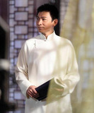 中式婚礼服男汉服古装相声传统大襟长衫唐装演出长袍民国服装戏服