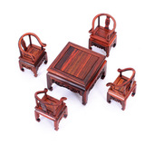红木家具模型木雕工艺品摆件红酸枝微型餐桌八仙桌家居饰品 包邮