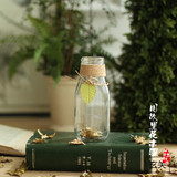 【彩色玻璃小花瓶】乡村透明玻璃花瓶创意客厅桌面树叶彩色花器