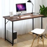 家用简单办公台式电脑桌铁架木板组装拼接经济型工作写字学习书桌