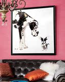 原创时尚卡通动物大幅厚油油画斑点狗纯手绘抽象装饰油画现代挂画