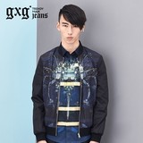 gxg jeans男装新款春装 男休闲夹克 修身印花夹克外套51621175