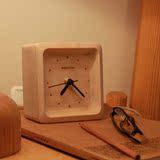 本来设计 原木质时尚创意台钟摆钟闹钟 静音 座钟 原创 方形 枫木