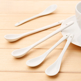 韩国创意小勺子白色陶瓷搅拌勺 短柄长柄咖啡勺 六件包邮