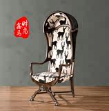 新古典太空椅高档奢华沙发椅单人沙发椅老虎椅布艺单人沙发蛋壳椅
