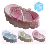 笨笨豆便携婴儿手提篮宝宝出院篮子玉米皮环保纯棉可折床中床睡篮
