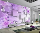 钻石画钻石绣十字绣新款客厅方钻满钻电视背景墙梦幻绚紫浪漫花卉