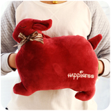 出口欧美丝绒动物兔子猫咪圣诞礼物暖手捂抱枕充电热水袋暖手宝