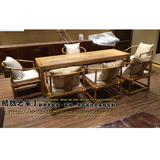 老榆木免漆茶桌椅组合中式仿古家具现代实木功夫茶艺桌茶椅