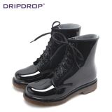 dripdrop欧美时尚防滑半透明男士马丁雨鞋雨靴 大码水鞋套鞋男款