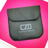 CZD品牌耳机包数码整理收纳袋收纳包便携小包包黑色女士简约真皮