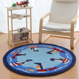 儿童卡通圆形地毯客厅卧室玄关地垫电脑椅地毯手工腈纶进门垫脚垫