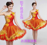 2015最新款现代舞蹈演出服女成人蓬蓬连衣裙民族古典服装主持礼服