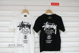 【现货】Stussy World Tour Tee 经典世界巡游 短袖T恤 黑白 深蓝