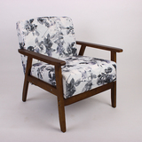 日式单人小户型布艺沙发实木简约现代卧室沙发双人休闲创意沙发椅