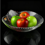 德国进口NACHTMANN水晶玻璃创意叶纹水果盘餐盘西餐盘果斗果盅