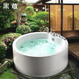 果敢卫浴 圆形亲子浴缸恒温按摩浴缸独立式亚克力浴缸1.5米061