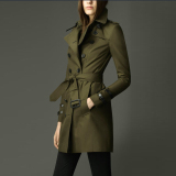 香港代购2015秋冬季新款恶搞巴宝莉女装双排扣修身中长款风衣外套