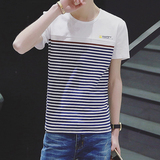 森马短袖T恤男韩版修身圆领夏装上衣男装字母青少年印花半袖T恤潮