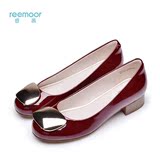 REEMOOR夏季新款女鞋舒跟鞋舒适平跟鞋子女浅口透气女单鞋26G212
