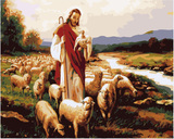 数字油画包邮diy数码宗教人物耶稣油画手绘数字画风景客厅40x50