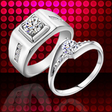 正品莫桑钻石戒指 周大福高端钻戒 情侣对戒男女一对结婚求婚戒子