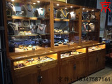京作 纯实木玻璃展柜珠宝首饰展示柜老榆木免漆瓷器展架中式货架