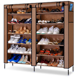 海乐双排大容量简易鞋柜防尘无纺布鞋架收纳架多层组合加厚包邮