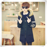 冬季新款男士棉衣学生韩版修身型休闲外套男装纯棉中长款连帽外套