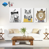 加厚框diy数字油画 三联客厅卧室风景动物卡通动漫手绘填色装饰画
