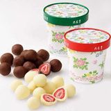 进口零食店日本北海道 六花亭 草莓干夹心松露白牛奶巧克力