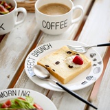 猪猪美家专利花色骨瓷创意早餐餐具套装早餐盘子早餐杯奶杯水杯