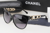 新款正品Chanel香奈儿太阳镜女士圆形镶钻珍珠墨镜女款大框蛤蟆镜