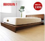 正品包邮白橡木实木双人床1.8-2米落地实木单人床1.2-1.5米定制