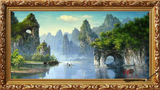 油画 桂林山水画 客厅超大型 纯手绘风景有框画中国画 客厅办公室