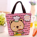 手提包饭盒袋春游必备妈咪便当包韩国可爱卡通熊兔猫学生儿童帆布