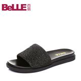 Belle/百丽2016夏季新款织物平跟休闲女鞋平底凉拖鞋866-8BT6