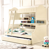 韩式儿童床上下床铺高低床三层床子母床成人实木双层床1.2/1.5米