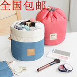 新款 韩国旅行大容量化妆包 女款 圆桶洗漱包 抽绳化妆品收纳包