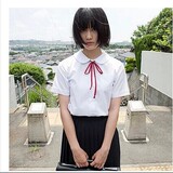 日本JK制服娃娃领女衬衫学生衬衫短袖衬衫班服衬圆领衬衫