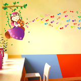 可爱卡通音乐音符墙贴装饰儿童房客厅卧室房间墙贴纸幼儿园贴画