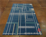 手工晴纶地毯客厅卧室床边地毯几何线条图案样板房地毯进口羊毛