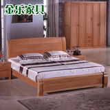 实木床榉木床1.8米双人床包邮现代中式床1.5气压高箱储物床-018床