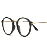 新款潮男女圆框金属腿平光眼镜经典复古眼镜架前卫时尚装饰眼镜框